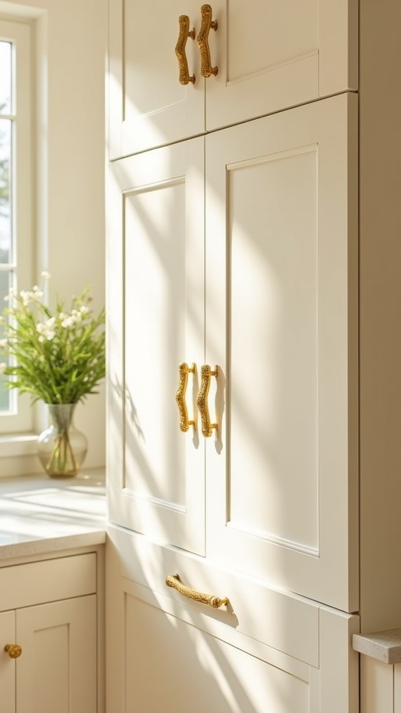 gold hardware enhances elegance