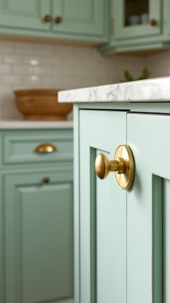 gold pulls sage green elegance