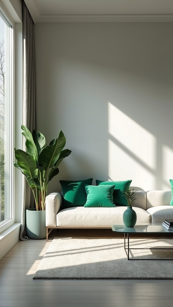 green accents elevate grey