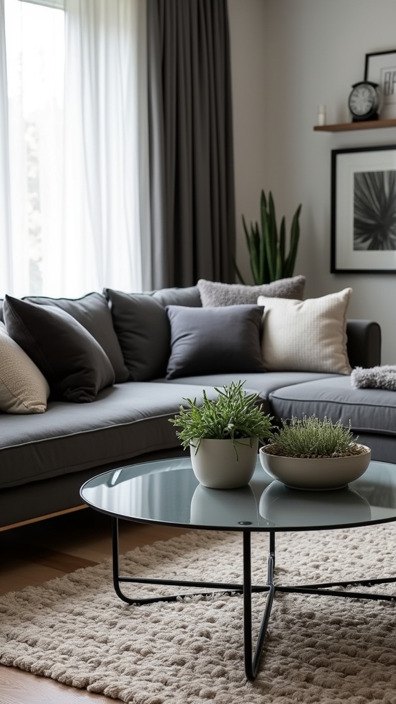 green accents energize grey