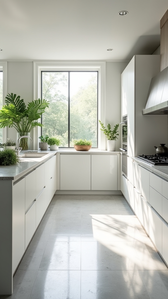 green accents enhance serenity