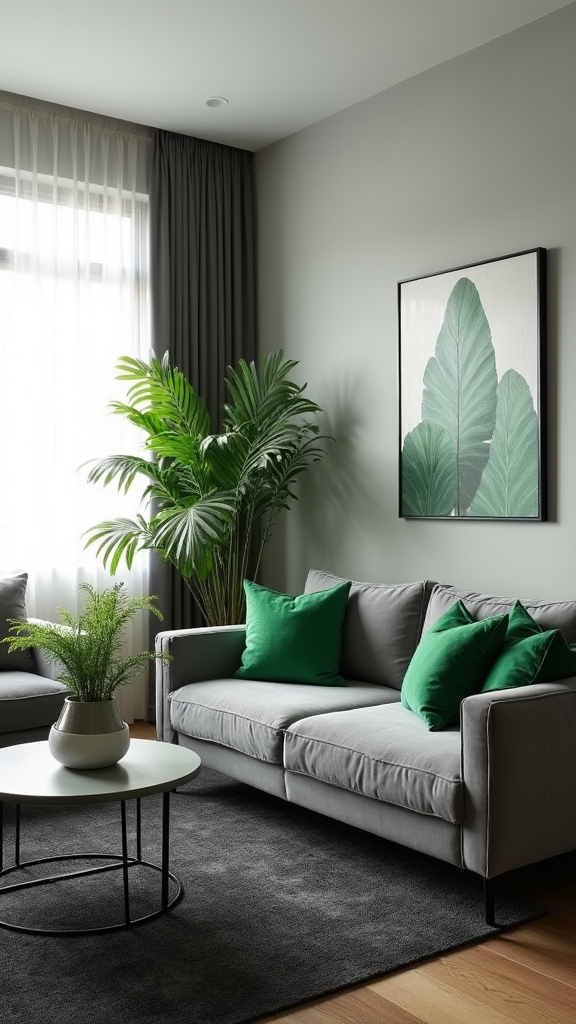 green accents in grey