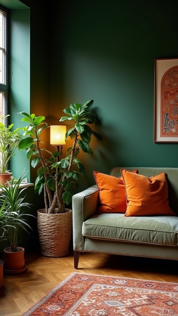 green boho orange retro