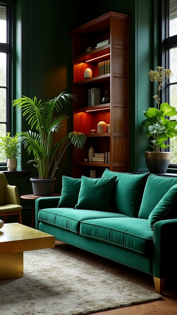 green furniture enhances sophistication