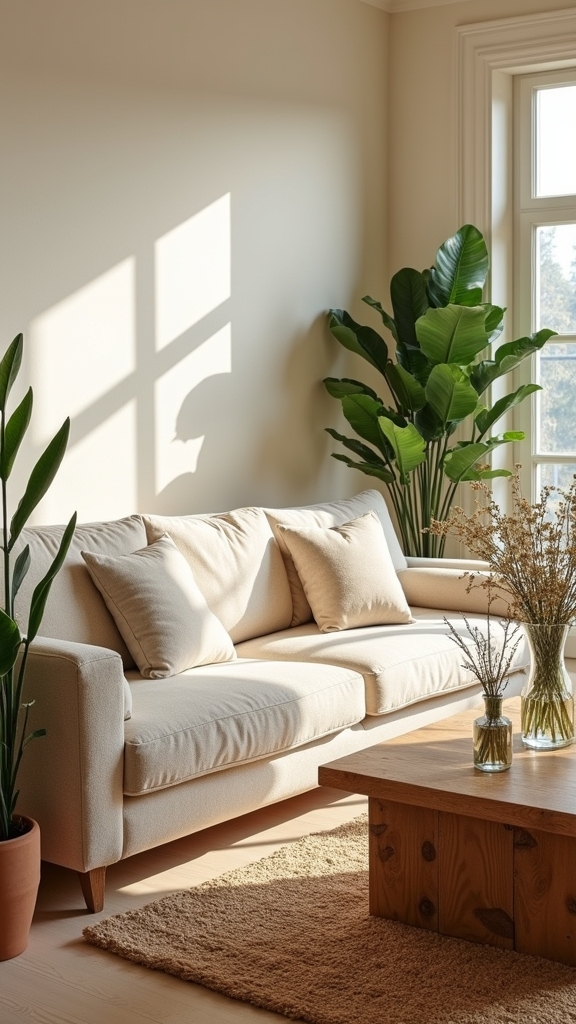 greenery enhances beige aesthetics