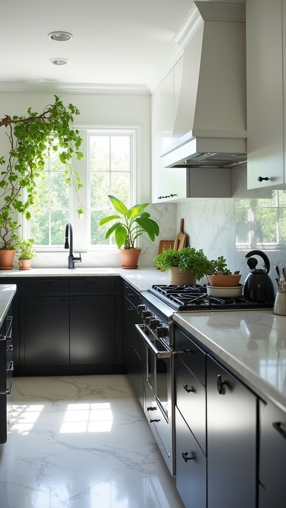 greenery enhances kitchen aesthetics