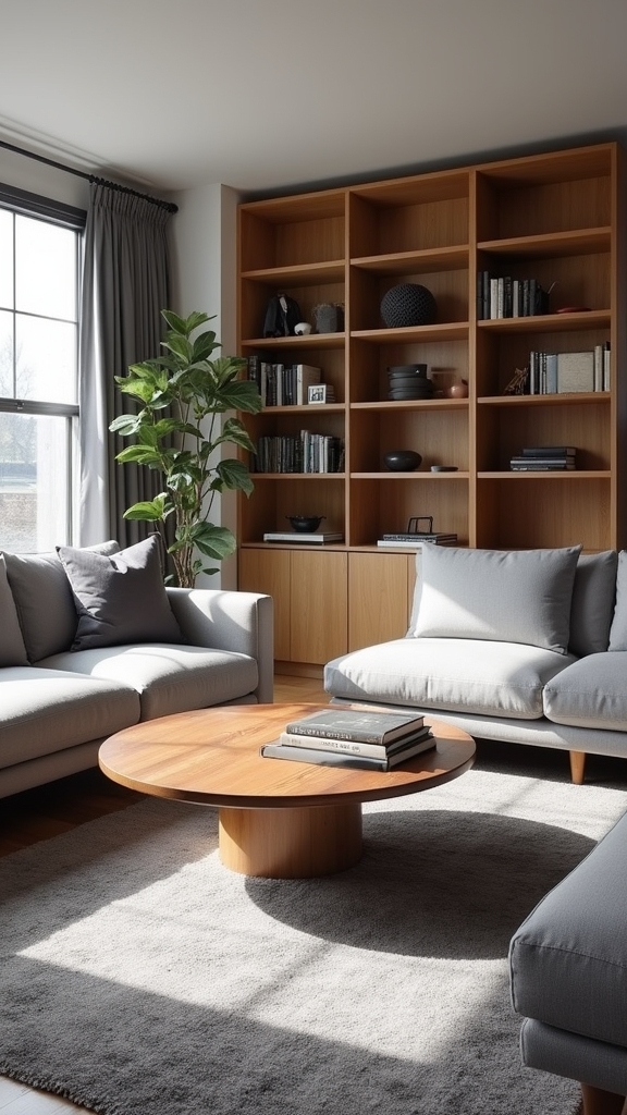 grey and warm wood