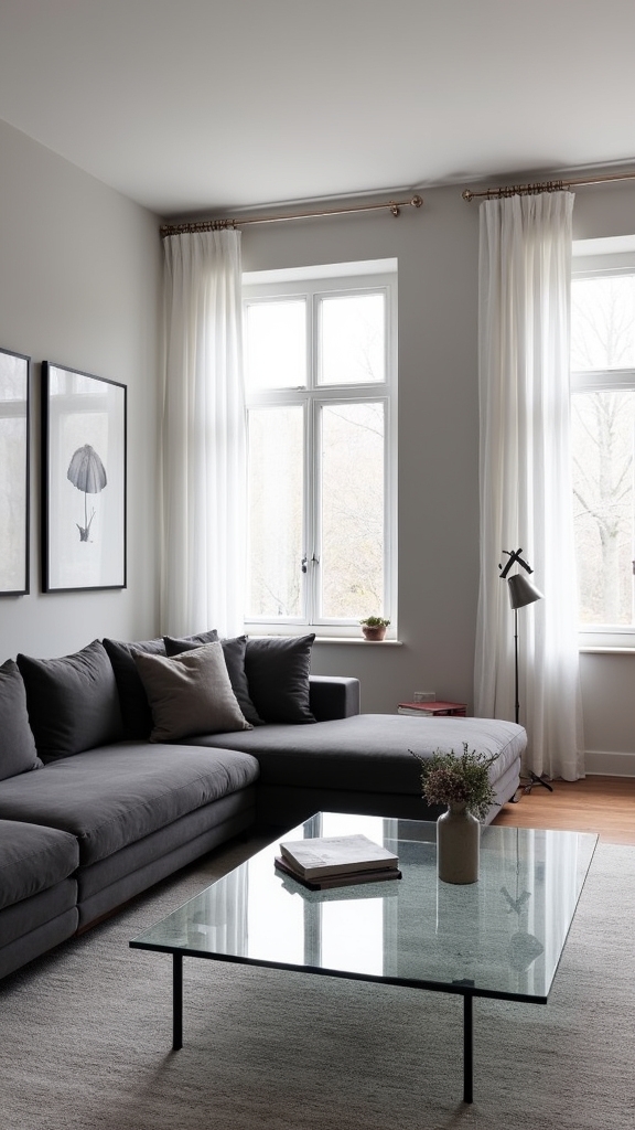 grey living room balance