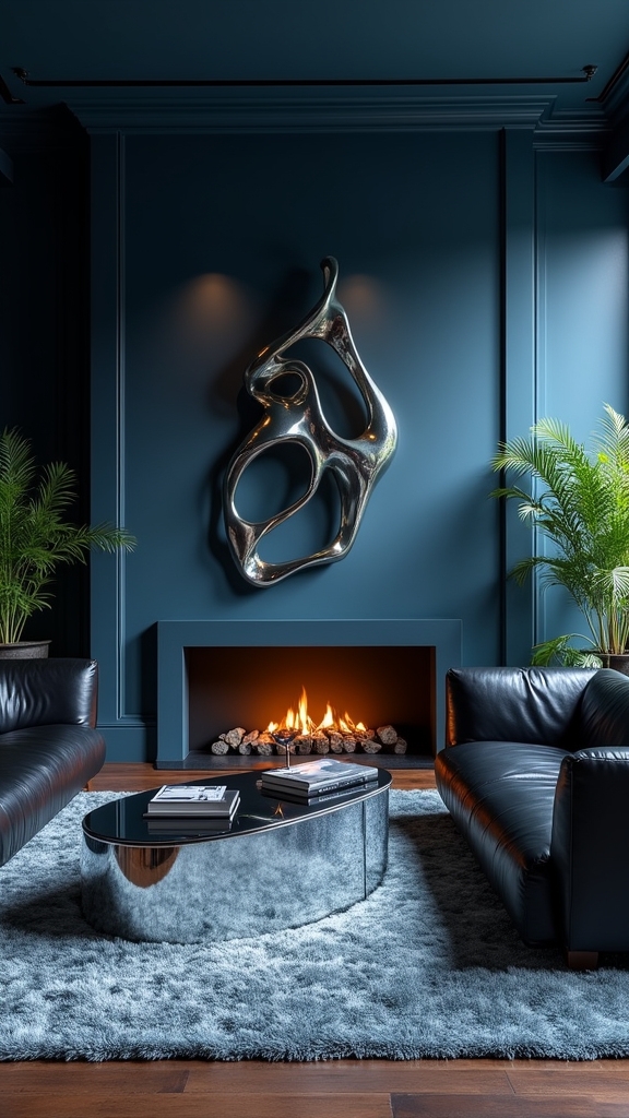 hague blue with edgy accents