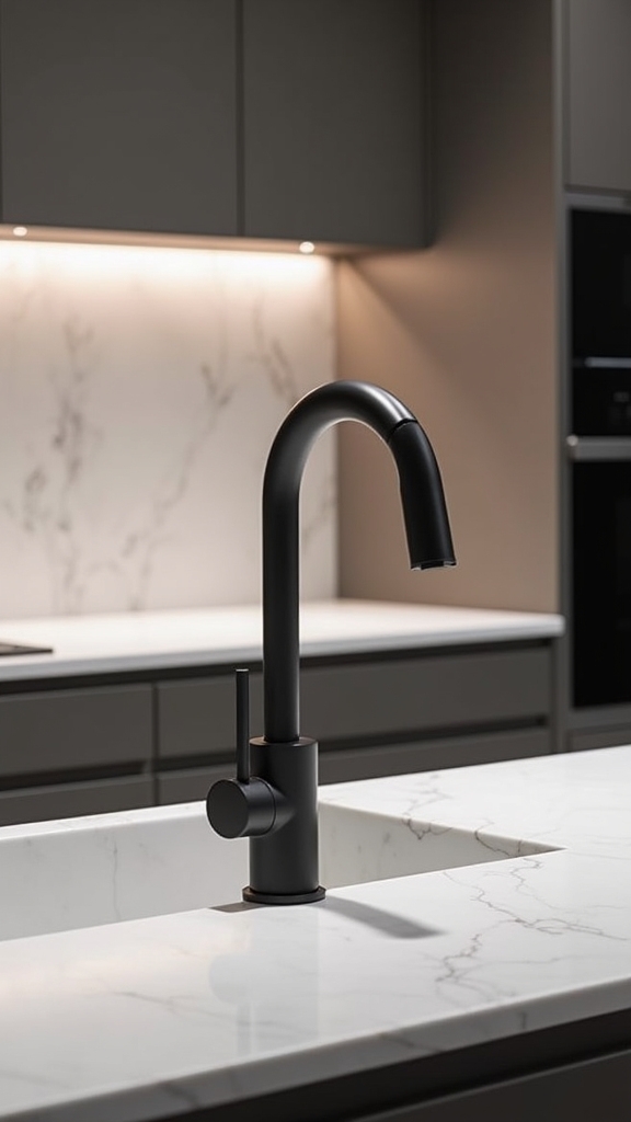 hands free matte black faucets