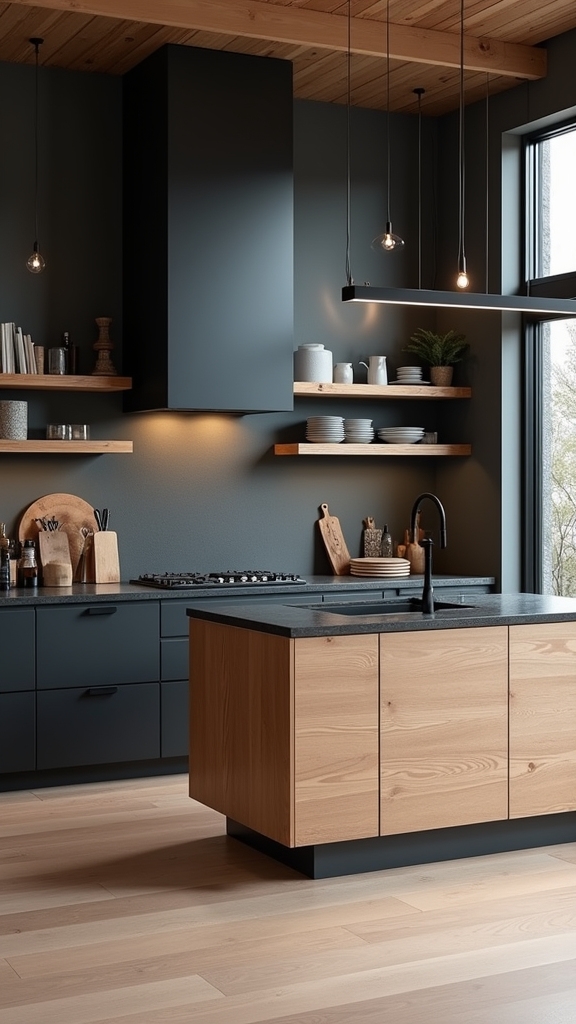 harmonious black wood kitchens