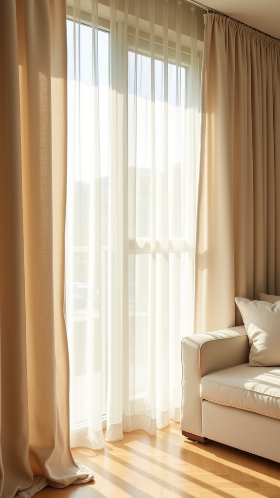 height enhancing beige curtains