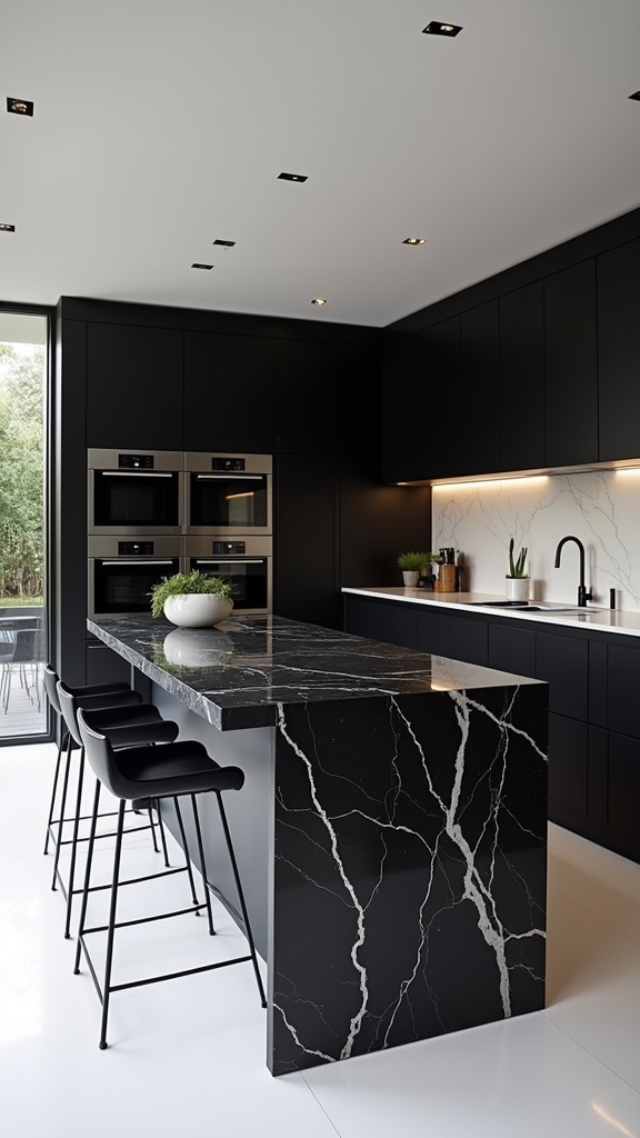 high contrast kitchen design