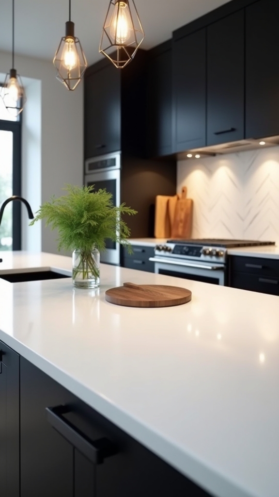 high contrast kitchen design elegance
