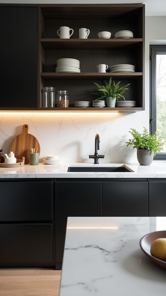 high contrast kitchen design