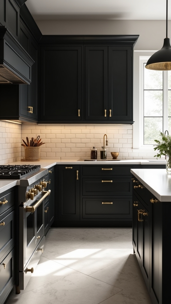 high contrast kitchen design