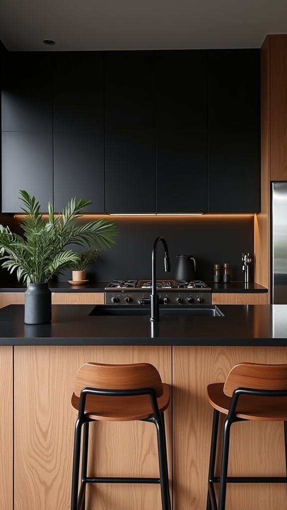 high contrast kitchen design
