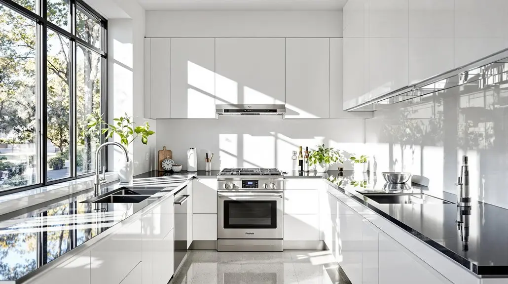 high contrast kitchen design