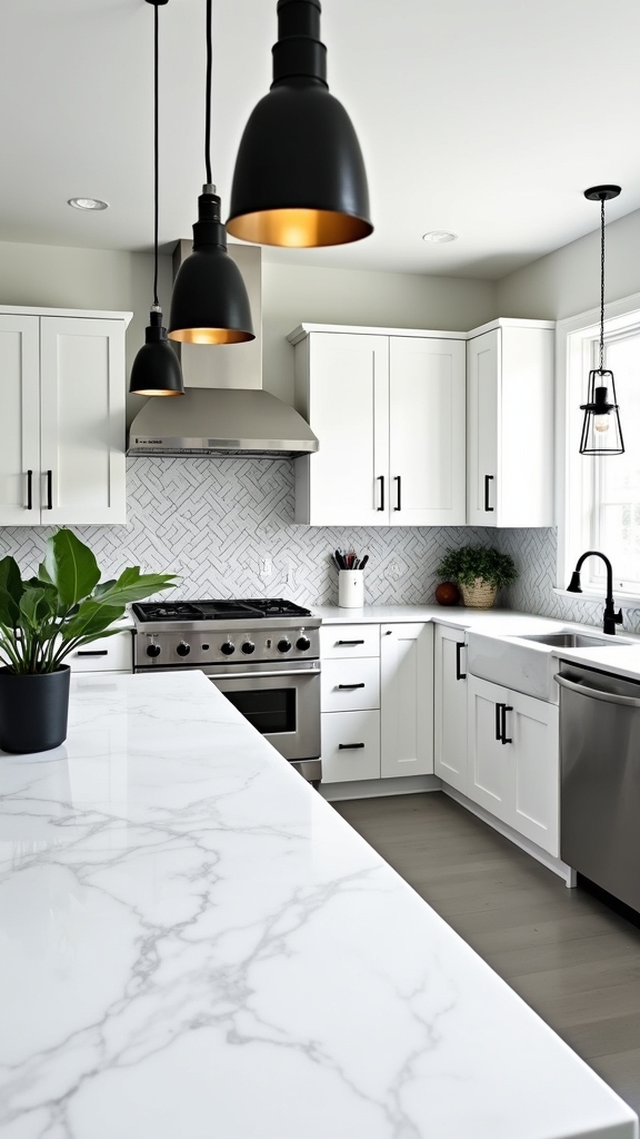 high contrast kitchen elegance