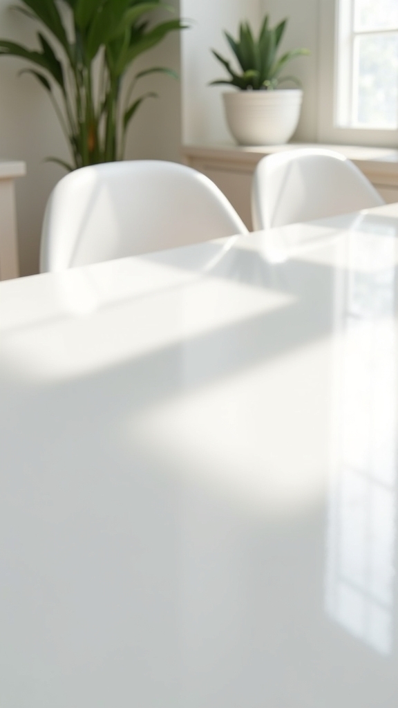 high gloss white tables elegance