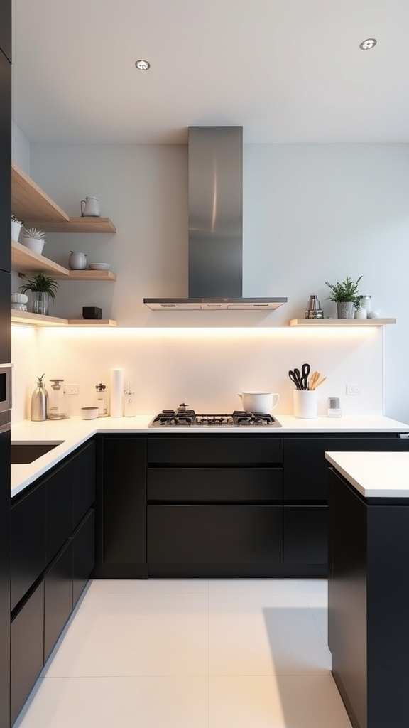 high impact contrast kitchen design