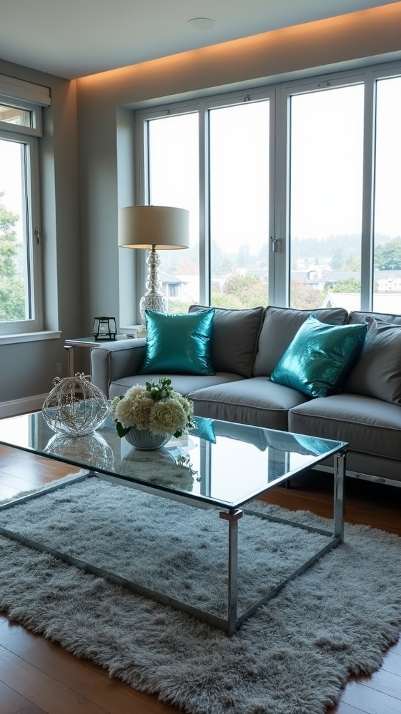 high shine glass accents