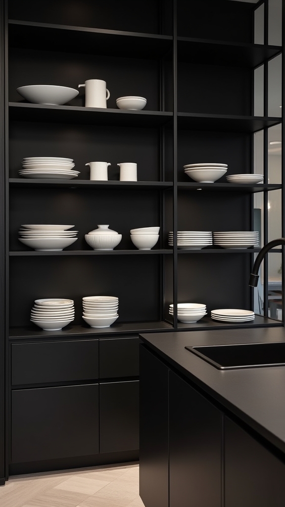 industrial open shelving design