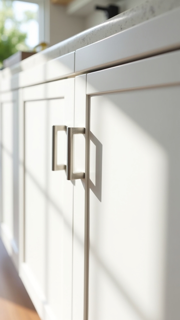 industrial white handles accentuate style