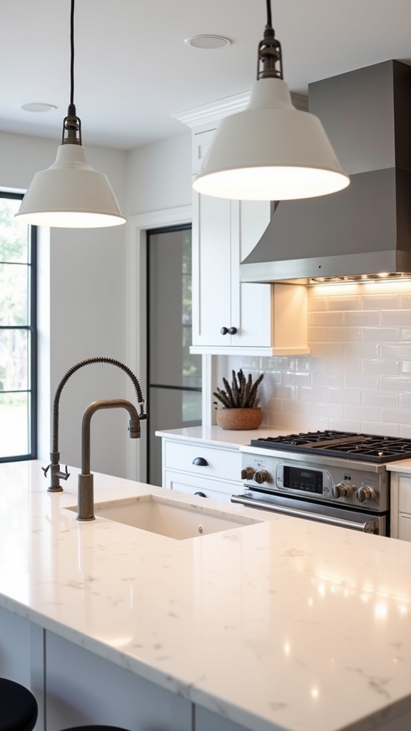 industrial white steel lighting