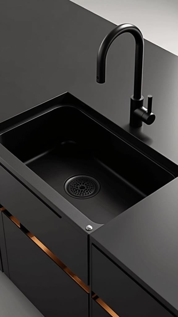 integrated black sink workstations