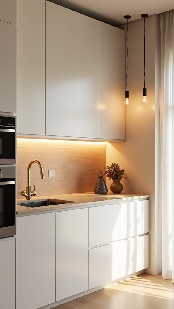 integrated warm kitchen lighting