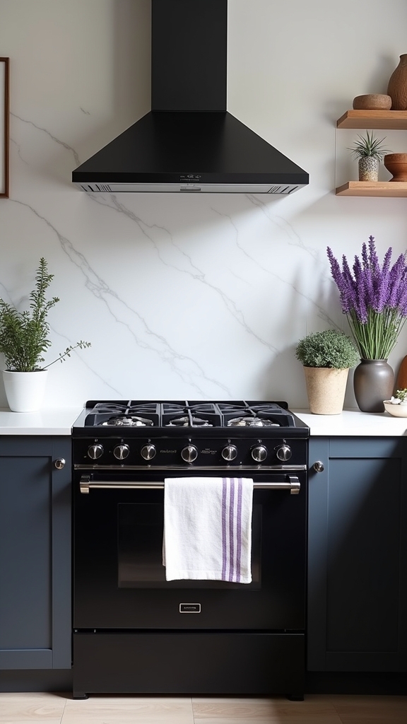 lavender accents energize kitchens