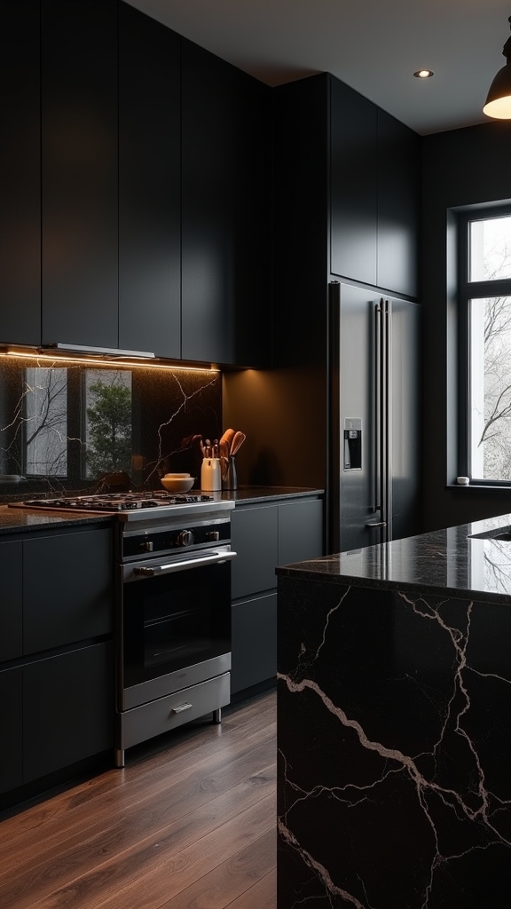 layered black tones elegance