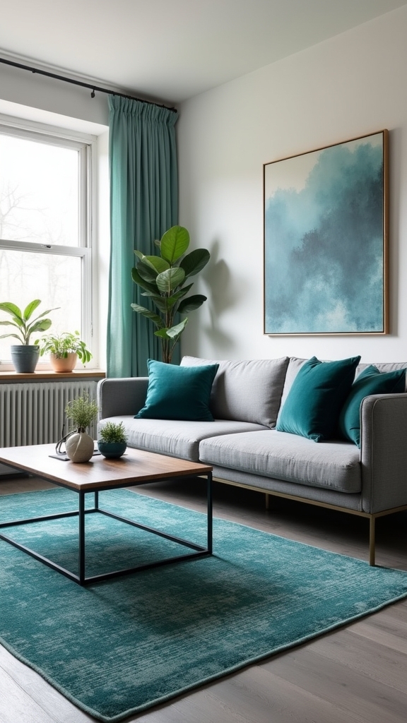 layered blue green rugs sophistication