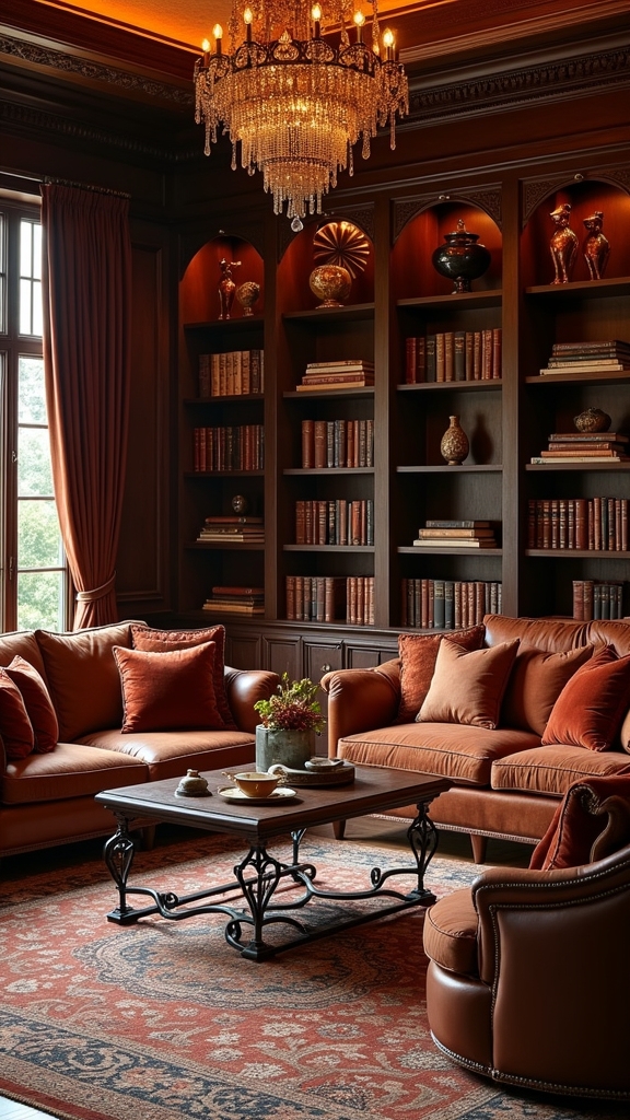 layered brown maximalist decor