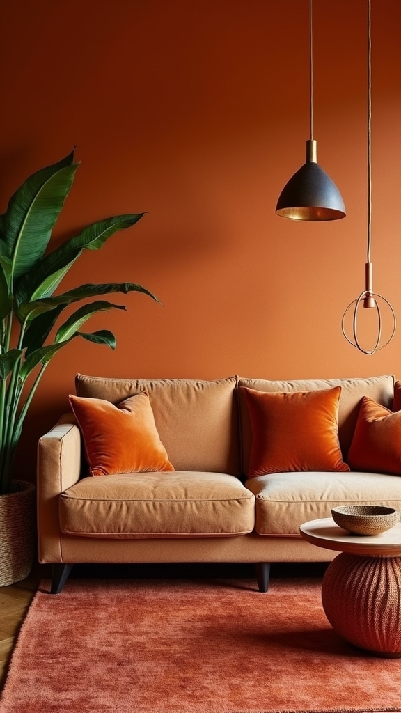 layered burnt orange tones