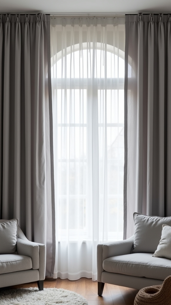 layered curtains for elegance