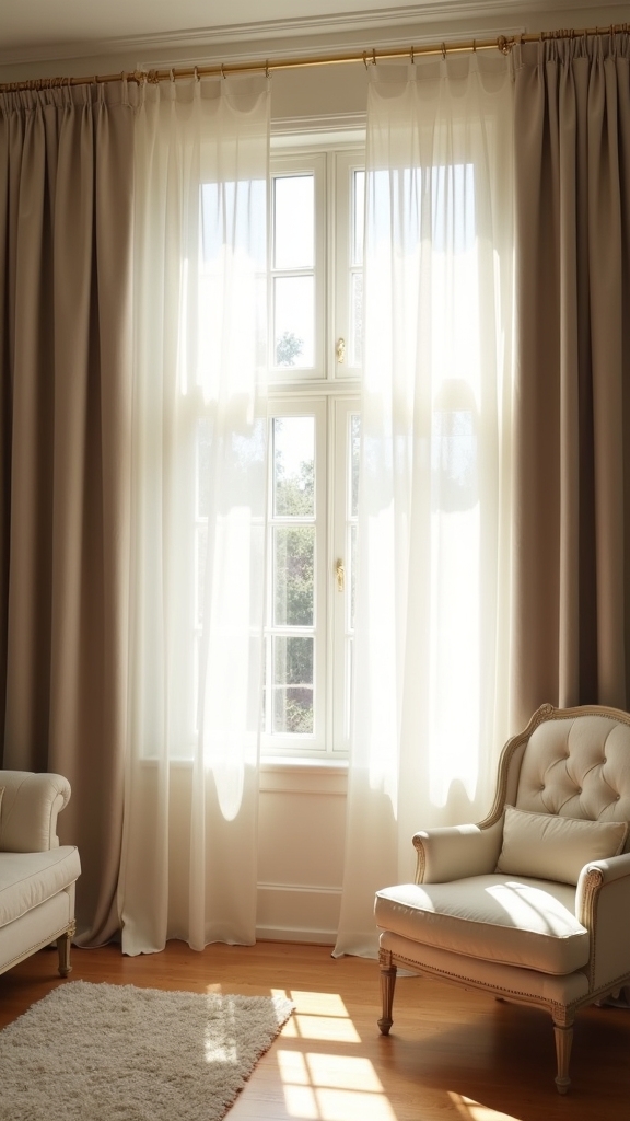 layered curtains for versatility