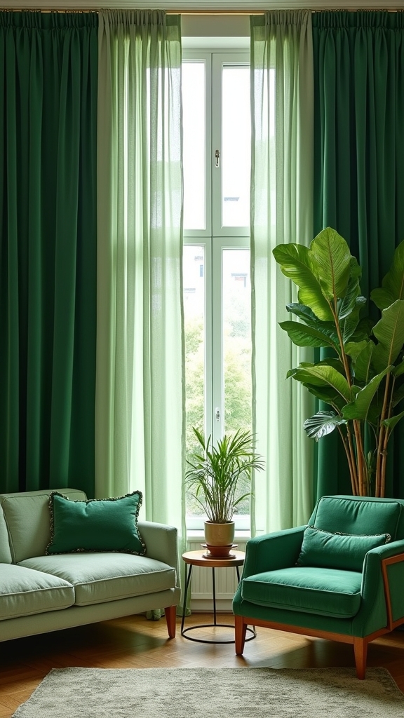 layered green tone depth