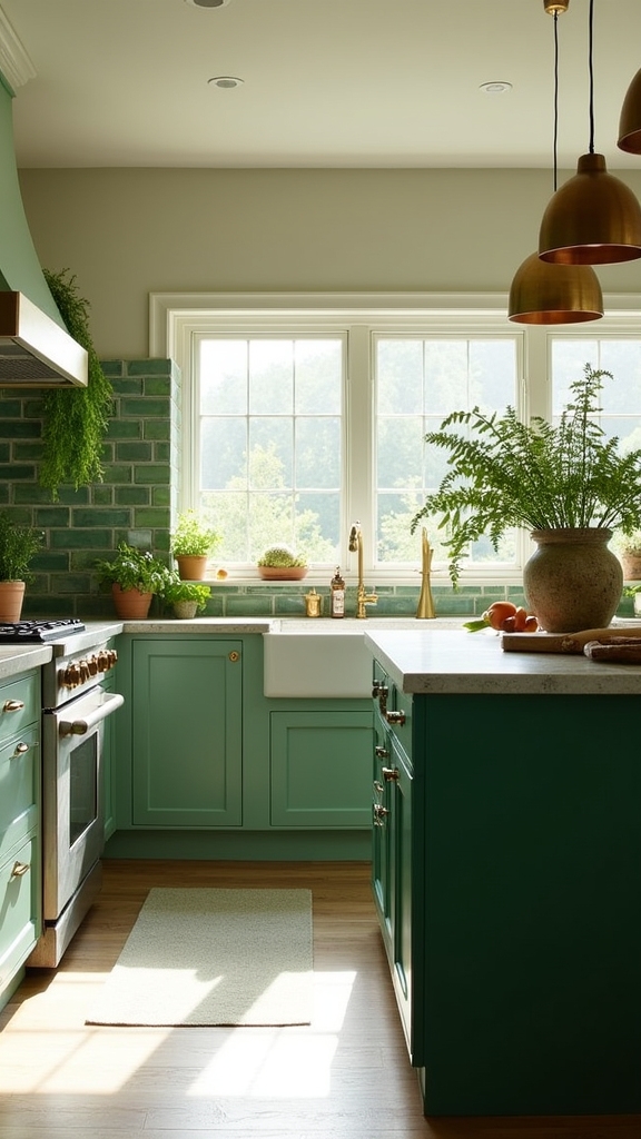 layered greens for depth