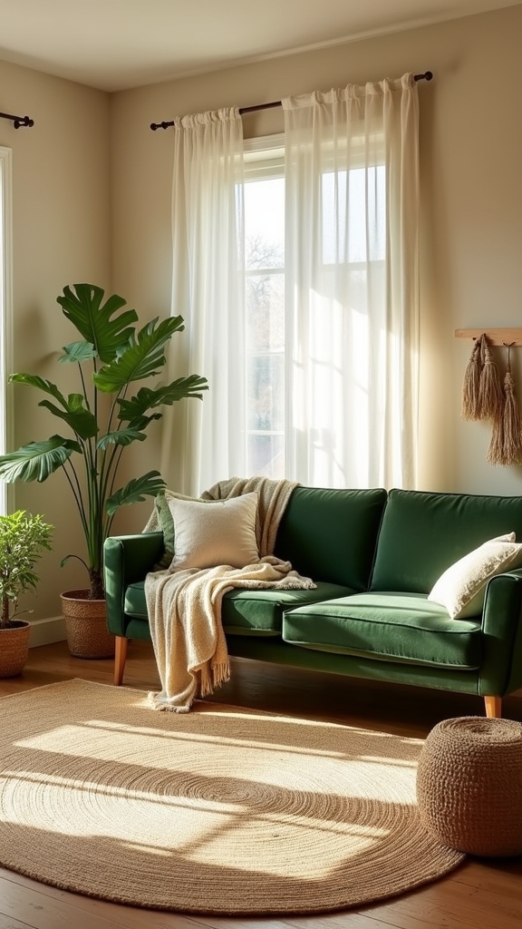 layered rugs and throws