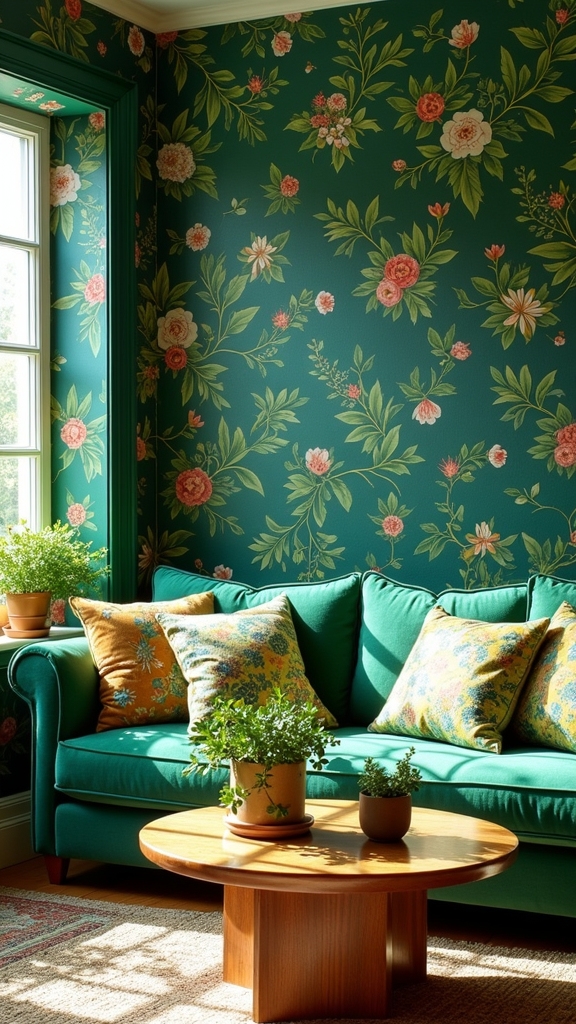 leafy floral wallpaper trends