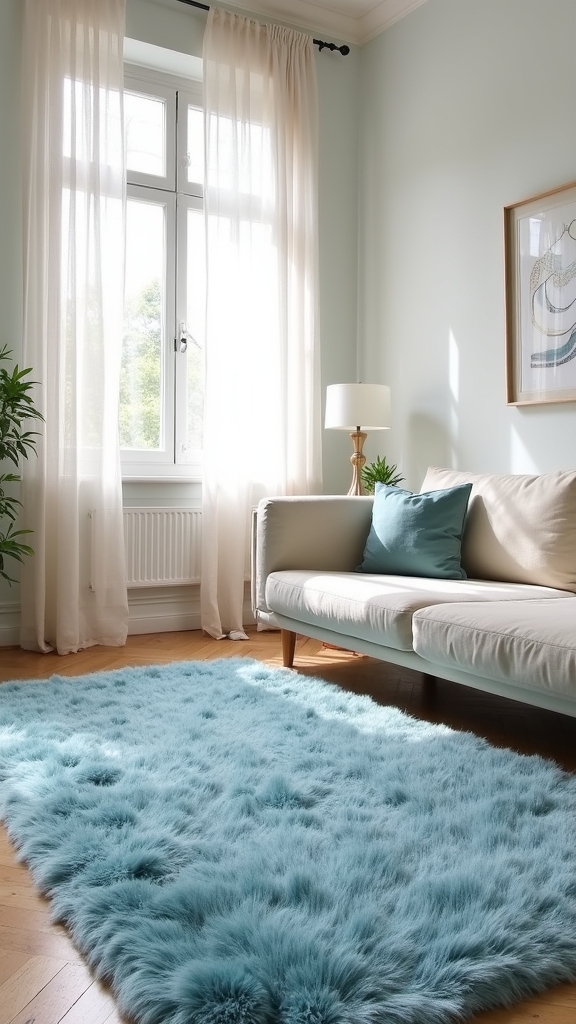 light blue rug benefits