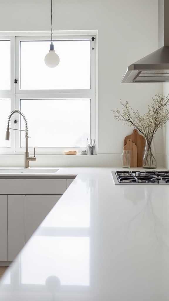 light colored quartz and marble