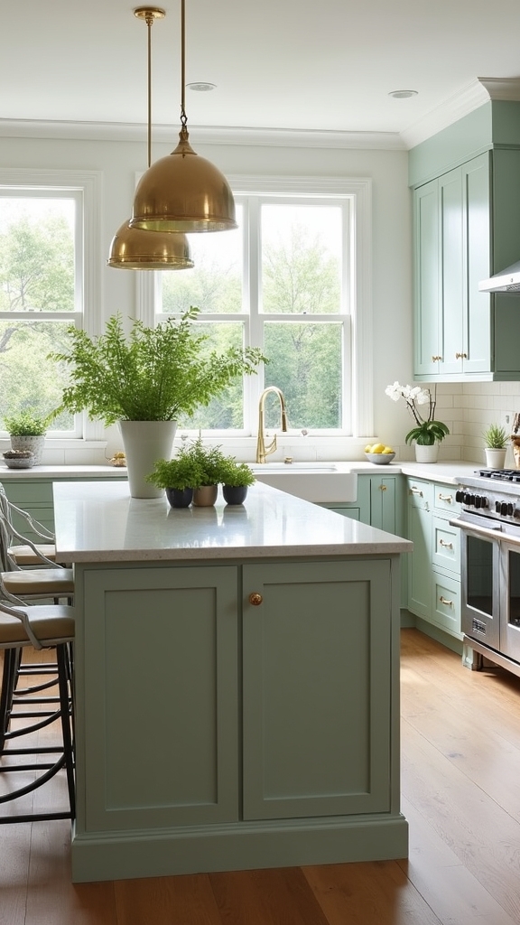 light sage kitchen sophistication