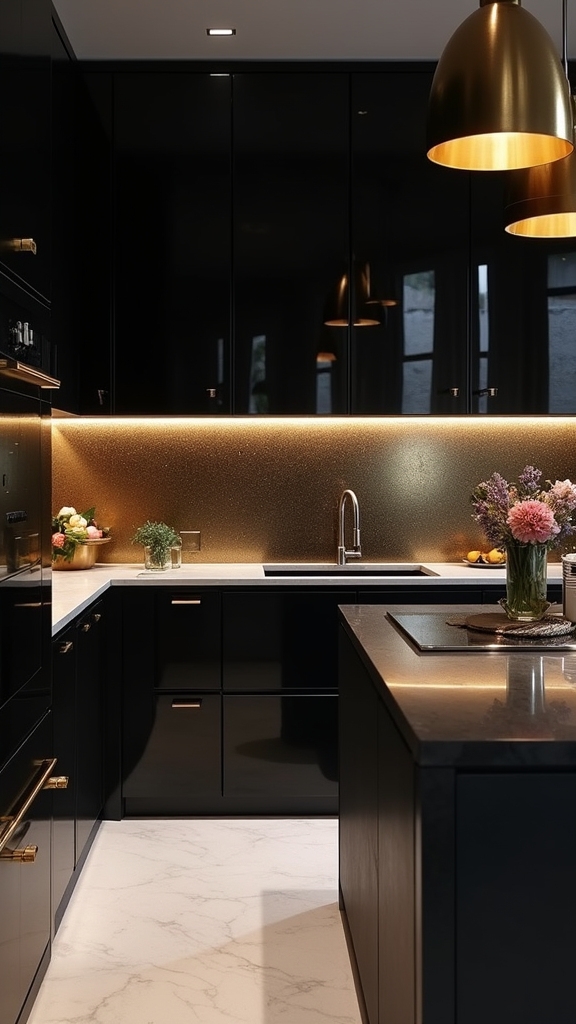 luxe metallic kitchen accents