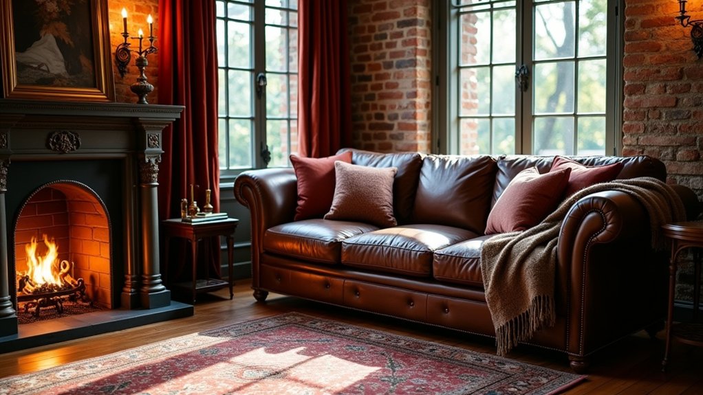 luxe rustic leather couch ideas