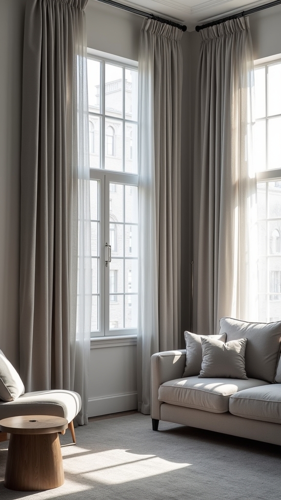 luxurious geometric grey curtains