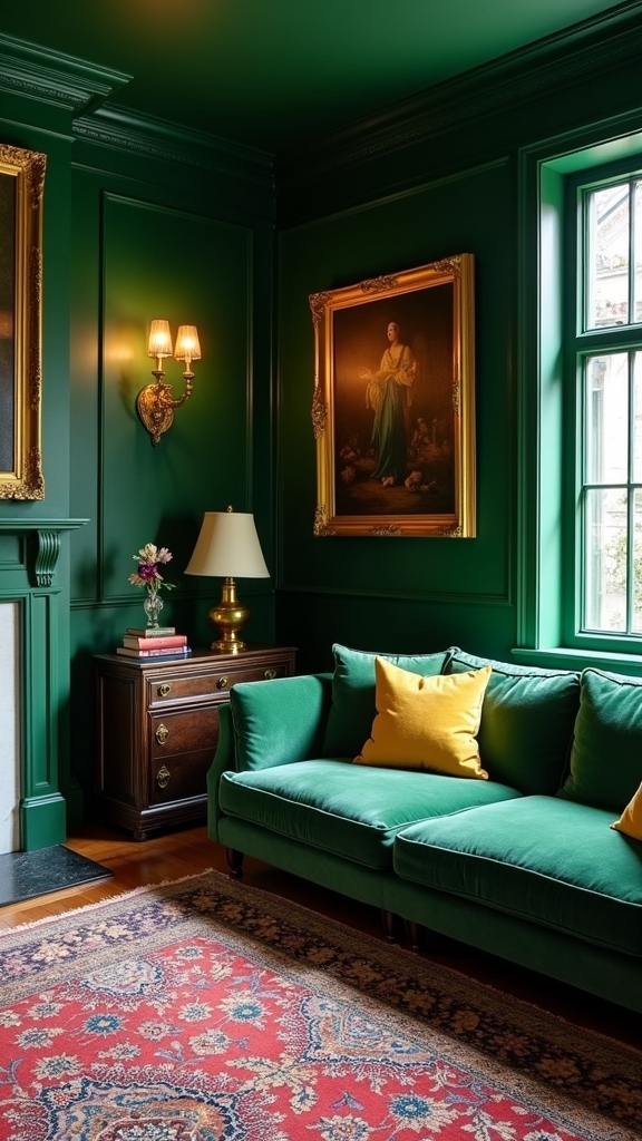 luxurious green and gold