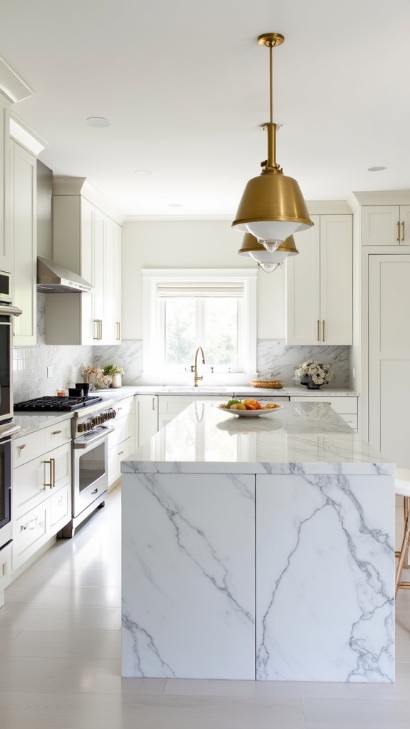 luxurious marble kitchen accents